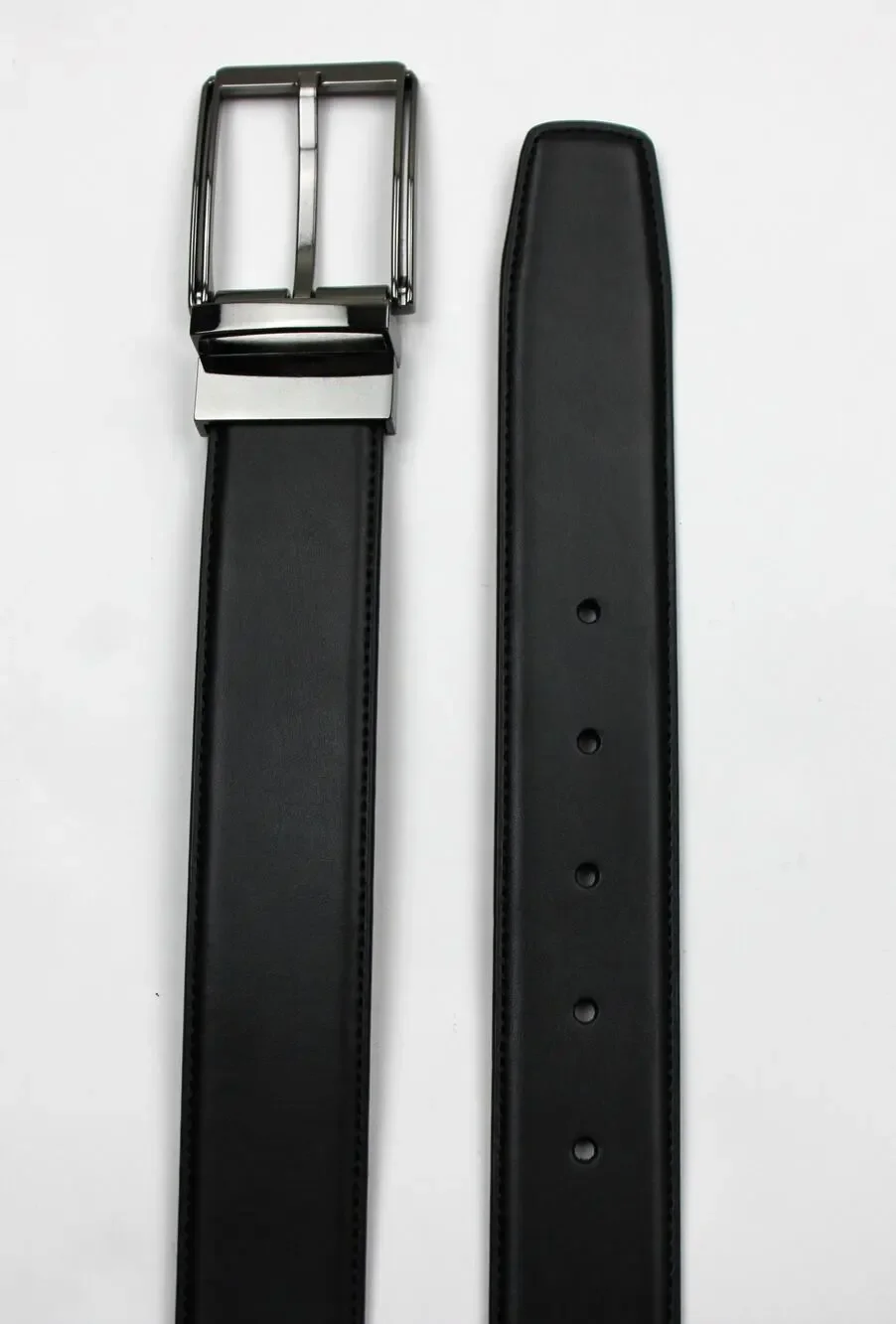 Bloomingdale's Men's Store Belt 38 Black Brown Genuine Leather Reversible Buckle